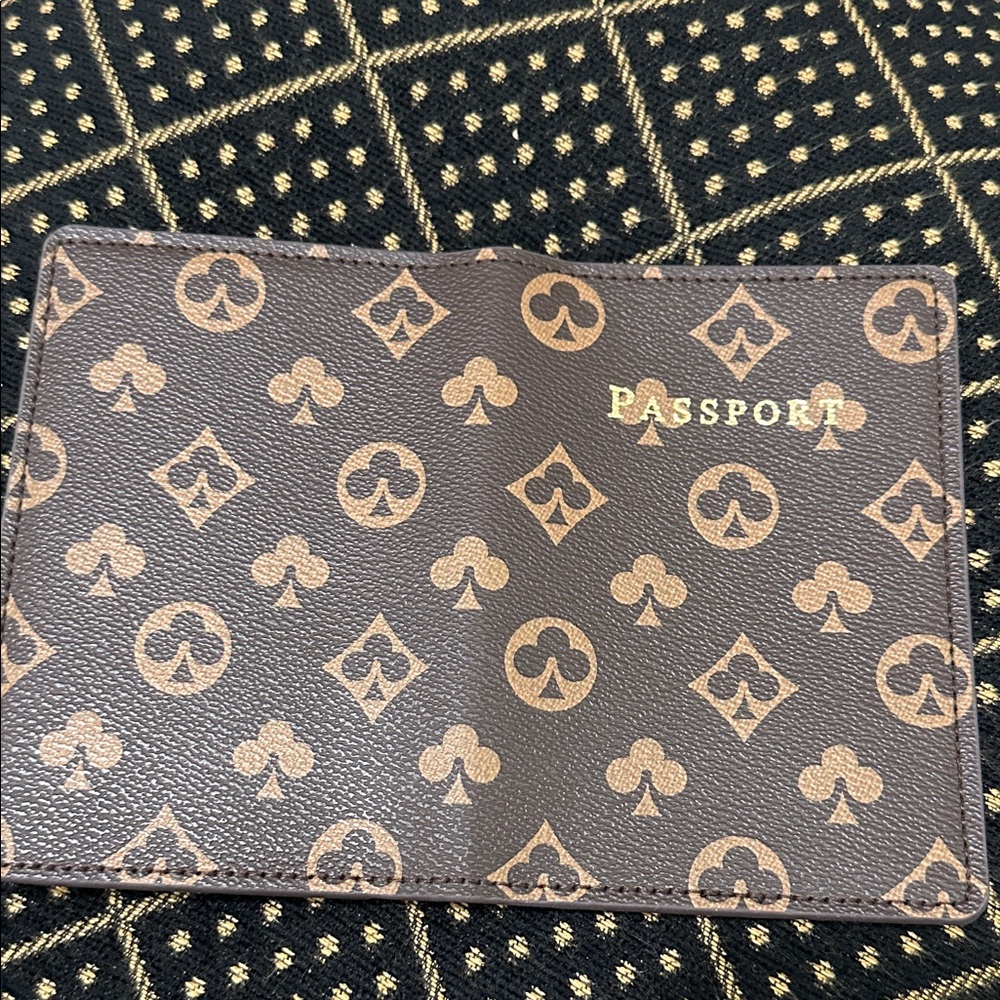 Brown Patterned Passport Holder - image 2